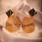 Golden Coil Statement Earrings