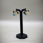 Aqua Seashell Mixed-Finish Stud Earrings