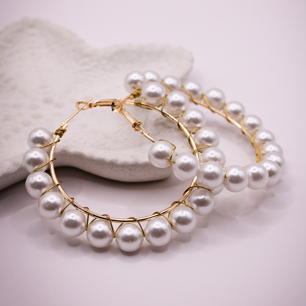 Classic Pearl Hoop Earrings