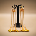 Golden Waterfall Kundan Chain Earrings