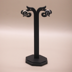 Black Resin Dot Stud Earrings