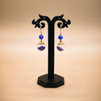 Crystal Ball With Blue Sparkle Dangle Earrings