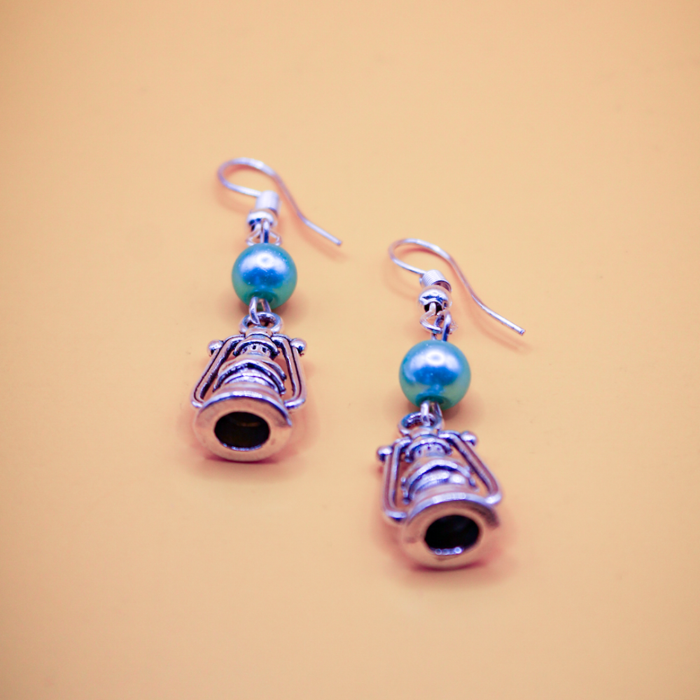 Silver Lantern Dangle Earrings
