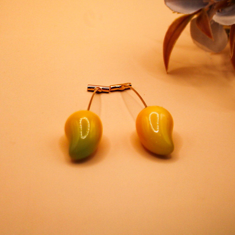 Canary Glossy Mango Drop Earrings