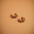 Orbital Golden Beads Hoop Earrings
