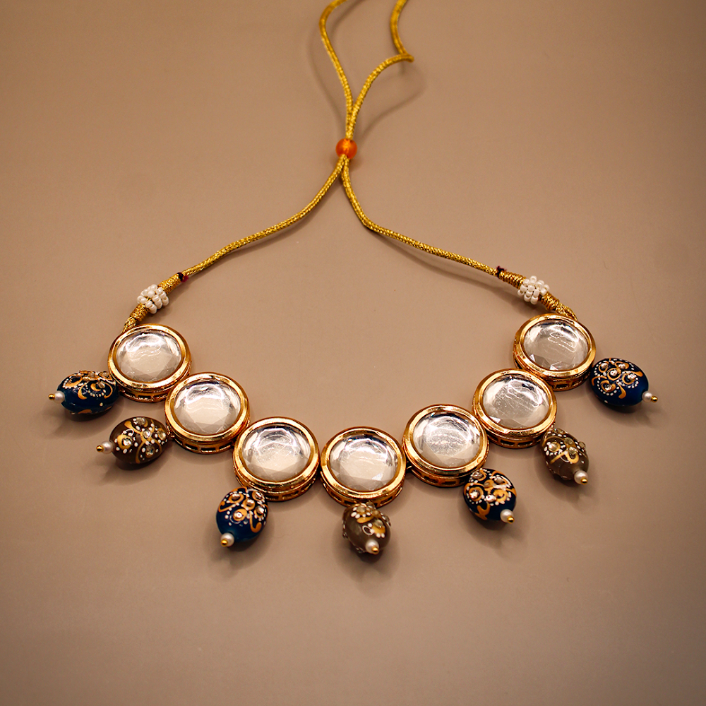 Sapphire Hues Kundan Choker Set