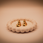 Stacked Golden Drops Statements Earrings
