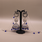 Royal Sapphire Grandeur Jhumka Earrings