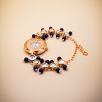 Midnight Blue Regal Kundan Bracelet Watch