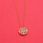 Crystal Pave Four-Way Love Golden Pendant anti-tarnish
