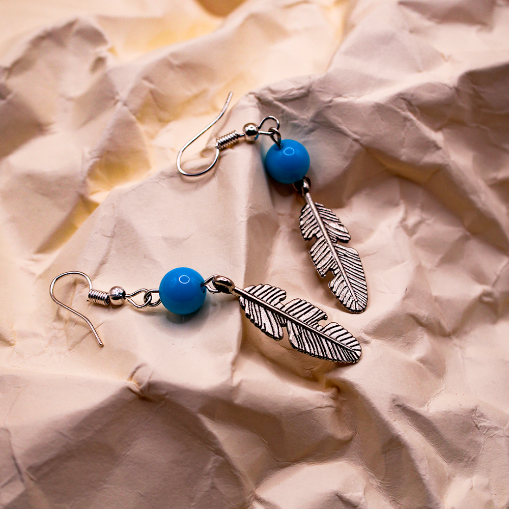 Silver Leaf Dangle Earrings