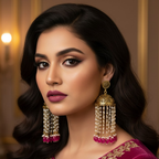 Rani Pink Heavy Jhumka Earrings