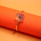 Lavender Bloom Arc Resin Cuff Bracelet