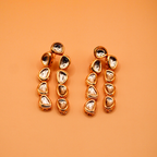 Stack-Drop Kundan Earrings