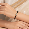 Golden-Black Blue Lotus Mangalsutra Bracelet