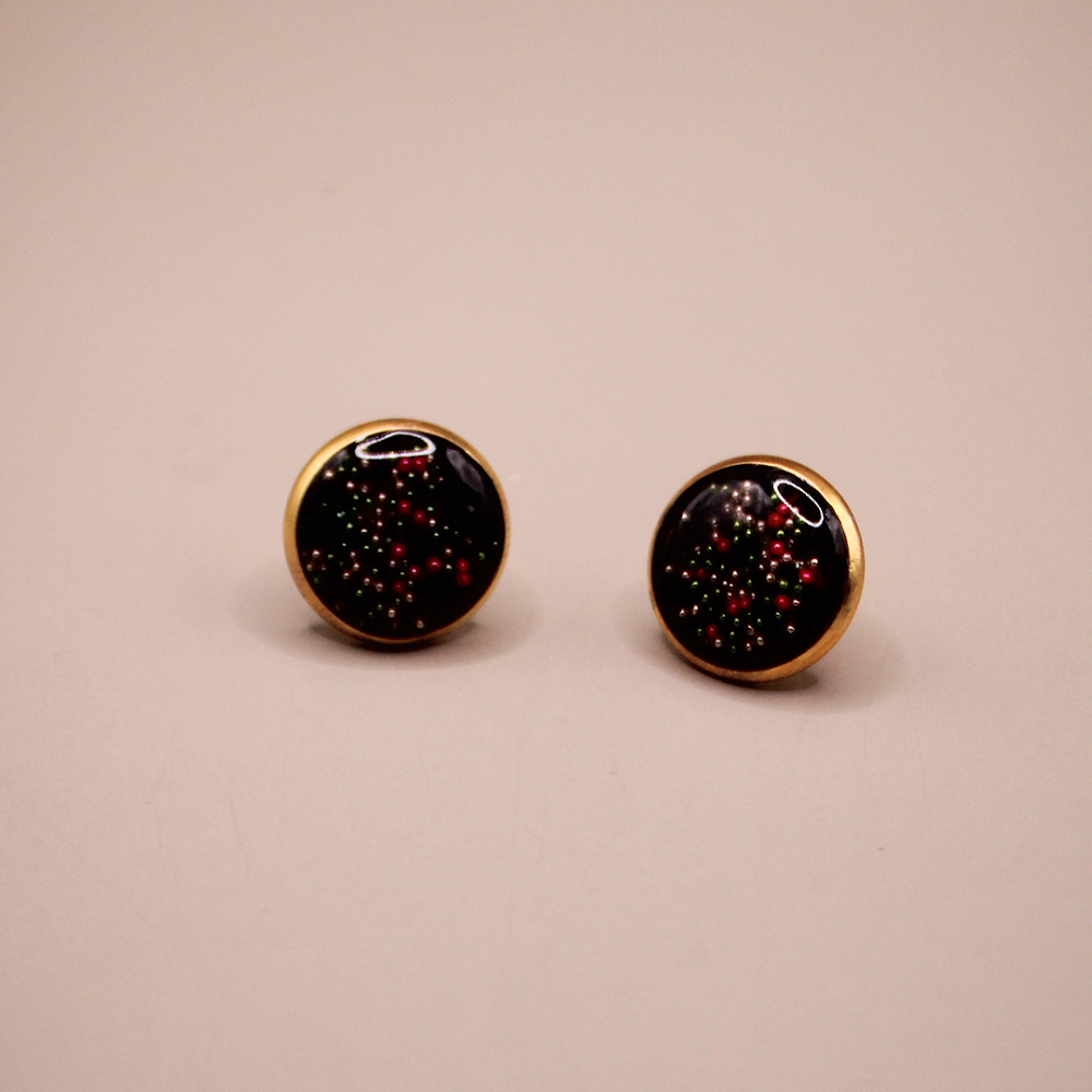 Multi-Color Resin Dot Stud Earrings