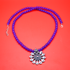 Amethyst Blossom Mandala Pendant long Necklace