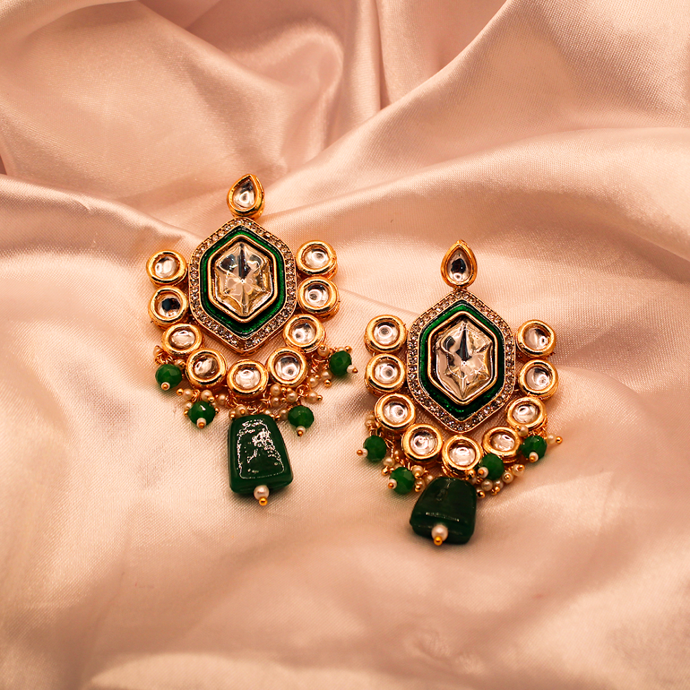 The Forest Jewel Kundan Dangle Earrings