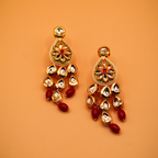 Royal Mint Cluster Kundan Drop Earrings