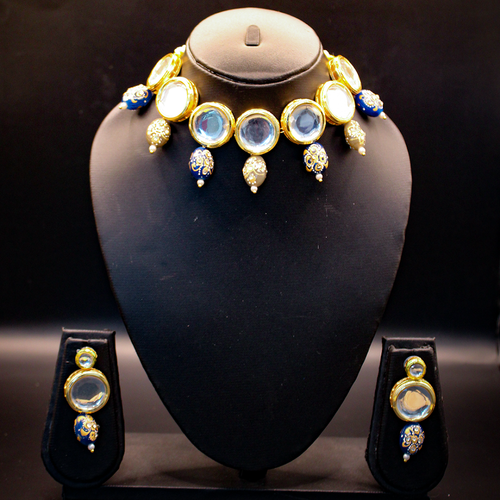 Sapphire Hues Kundan Choker Set