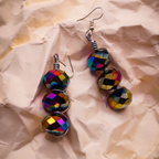 Wire Wrapped Multicolor Crystal Dangle Earrings