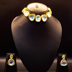 Irregular Cut Kundan Choker Necklace Set