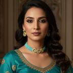 Royal Kundan Blue Hexagon Choker Set