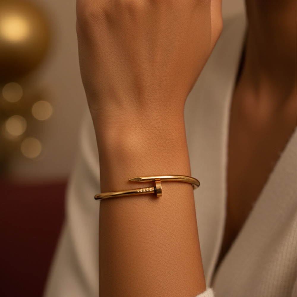 Golden Screw Cuff Bracelet