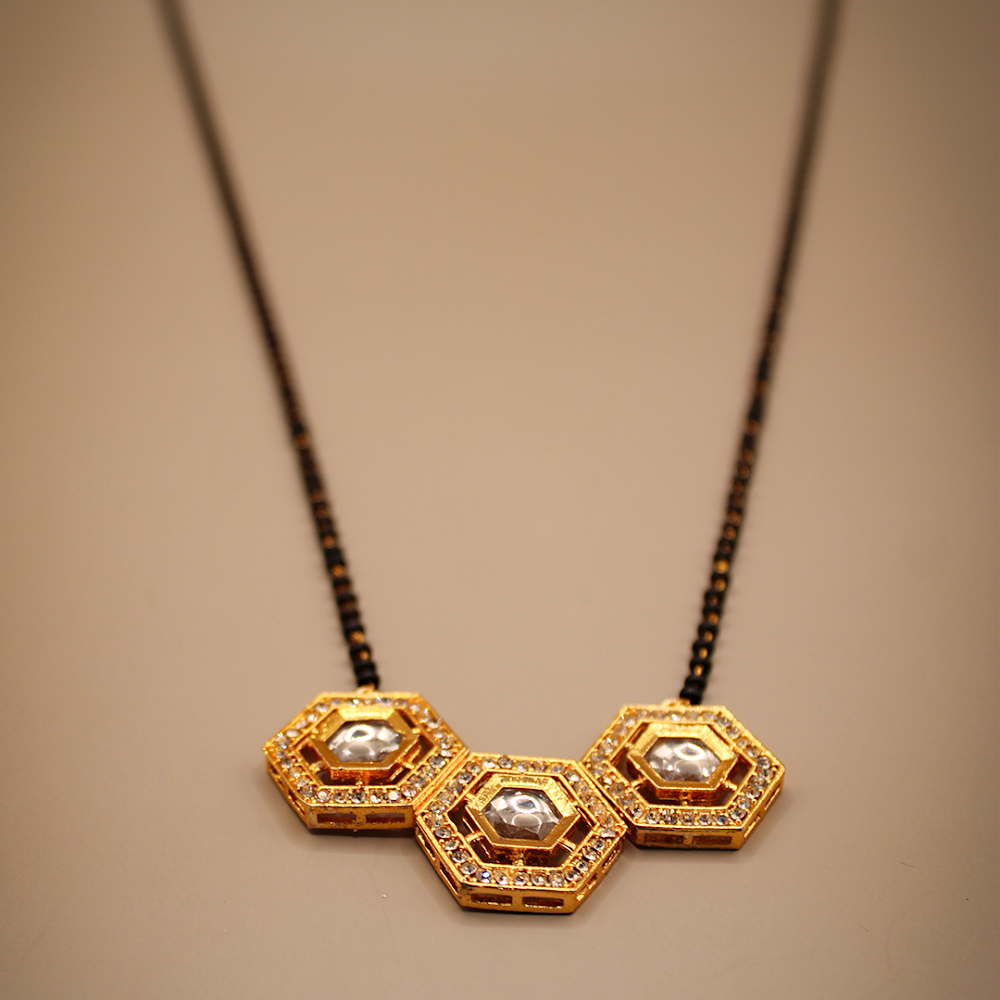 Golden Black Hexa-Trio Mangalsutra