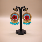 Ruby Bloom Azure Jhumka Earrings
