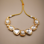 Irregular Cut Kundan Choker Necklace Set