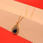 Azure Bloom Resin Teardrop Pendant