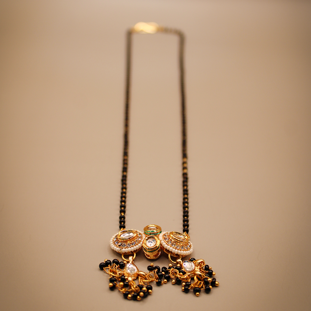 Golden Black Stone Work Mangalsutra