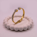 Crystal Glow Golden Cuff Bracelet