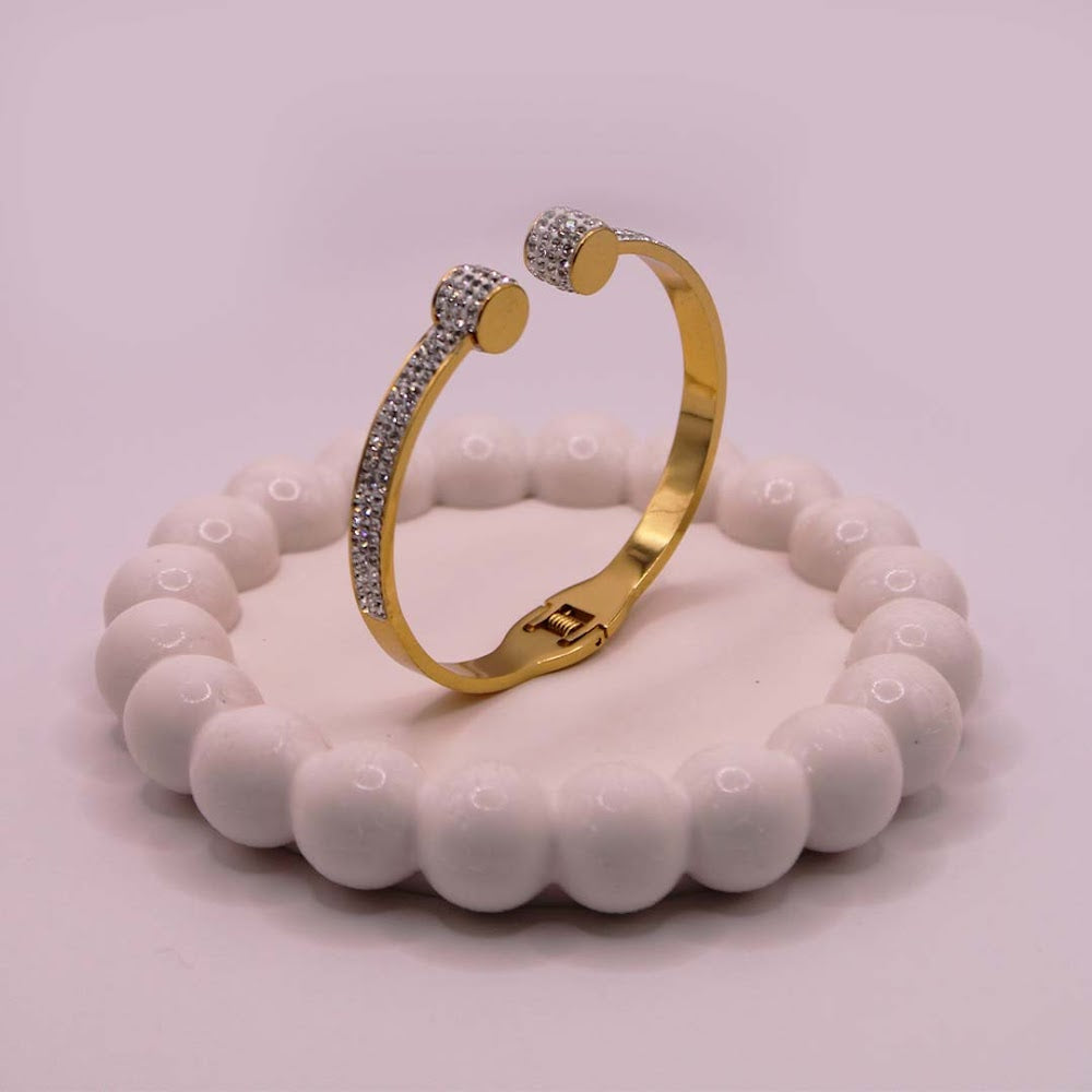 Crystal Glow Golden Cuff Bracelet