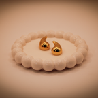 Lustrous Golden Drop Stud Earrings