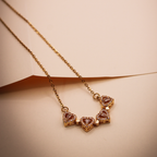 Crystal Pave Four-Way Love Golden Pendant anti-tarnish