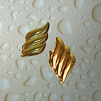 Gold-Luster Contoured Sweep Statement Stud Earrings