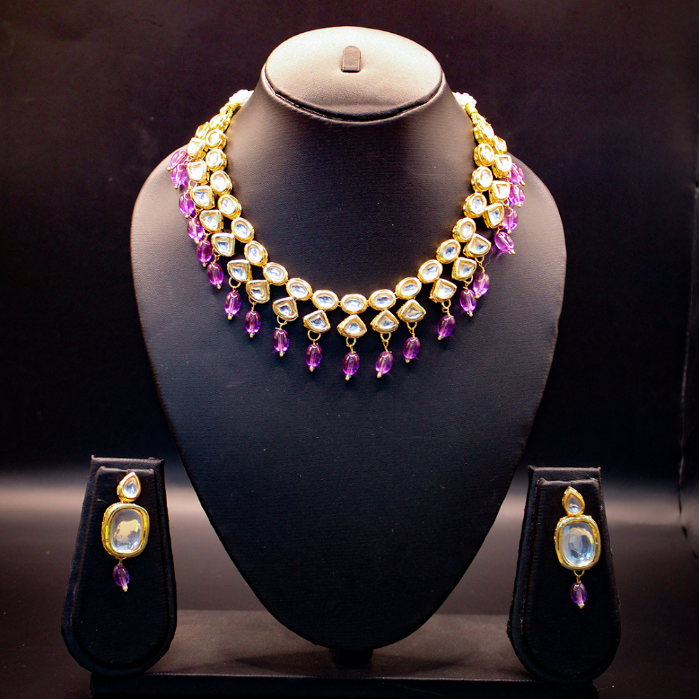 Grapevine Drip Kundan Necklace Set