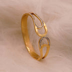 Pave Teardrop Golden Cuff Bracelet