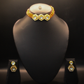 Royal Kundan Orange Hexagon Choker Set