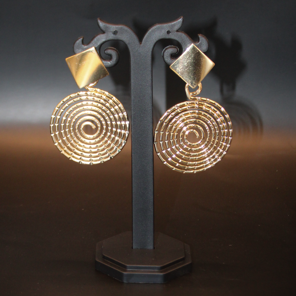 Golden Coil Statement Earrings