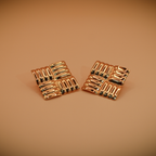 Woven Textured Square Stud Earrings
