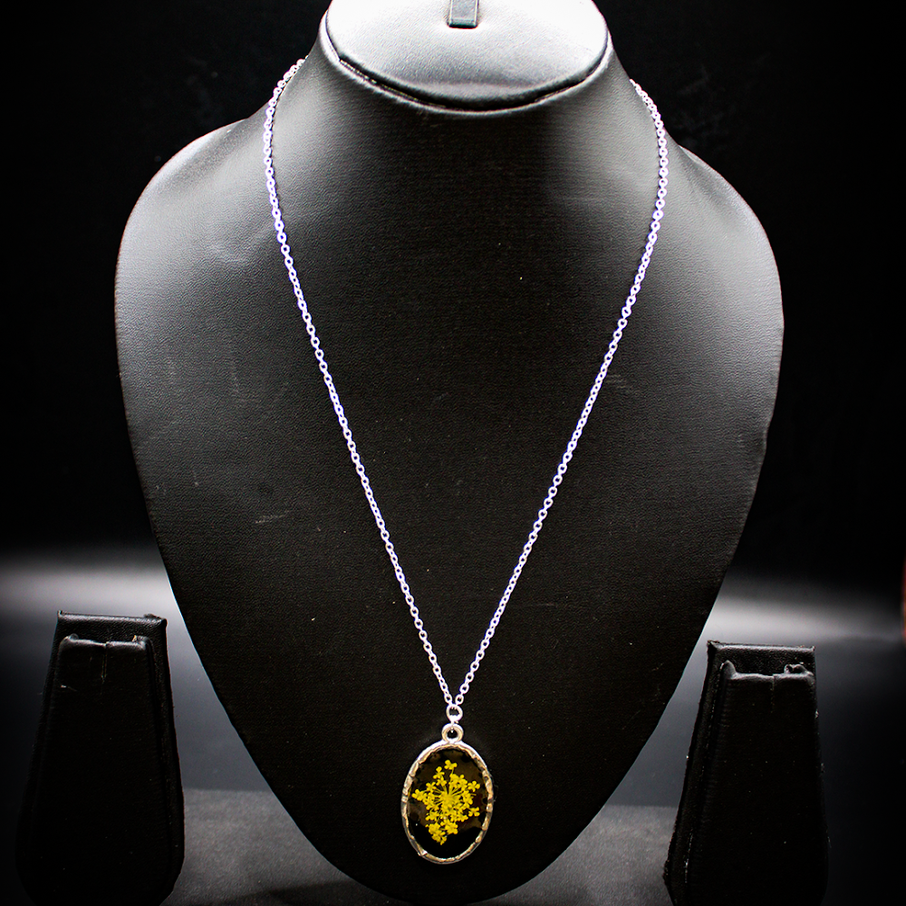 Golden Fern Dark Resin Pendant