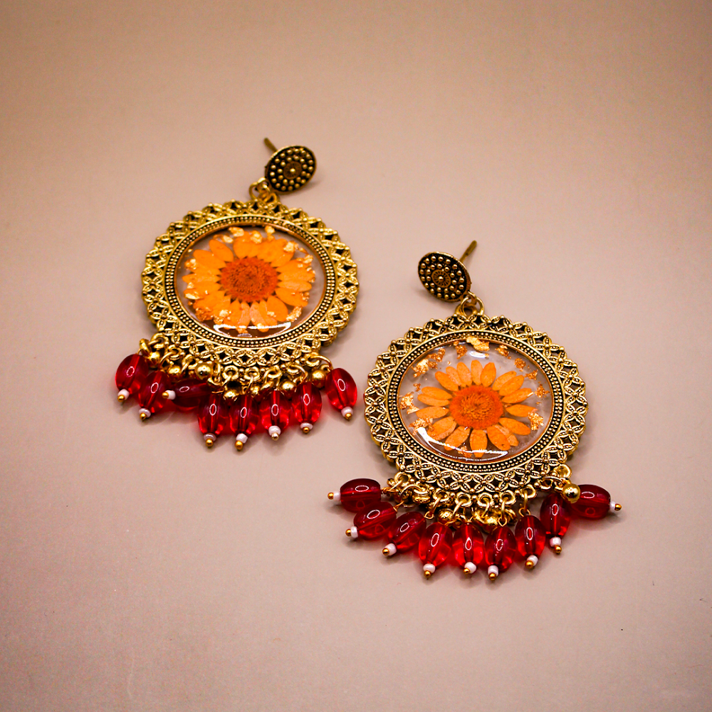 Marigold Bloom Jhumka Earrings
