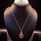 Resin Pink Petal Teardrop resin Pendant