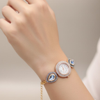 Pear Drop Rose Gold Kundan Bracelet Watch
