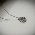 Crystal Pave Four-Way Love Silver Pendant anti--tarnish