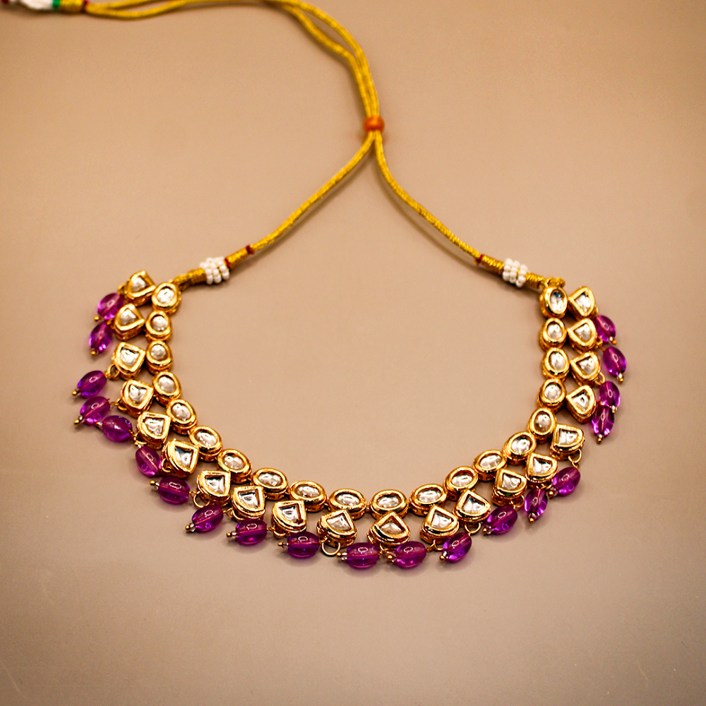Grapevine Drip Kundan Necklace Set