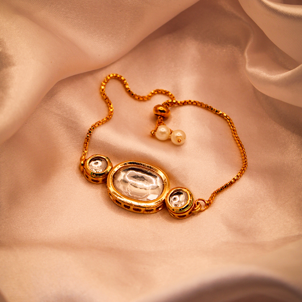Celestial Oval Trio Kundan Bracelet